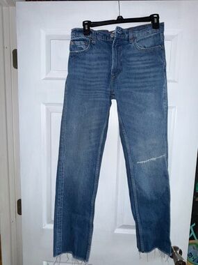 Free People We The Free Raw Hem Straight Leg Jean in Vintage Indigo Size 26